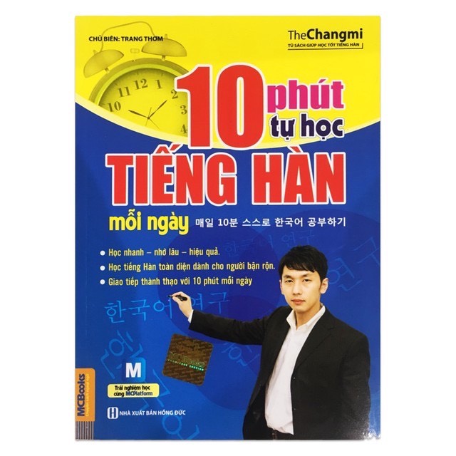 Bìa ngoài của sách 10 phút tự học tiếng Hàn mỗi ngày