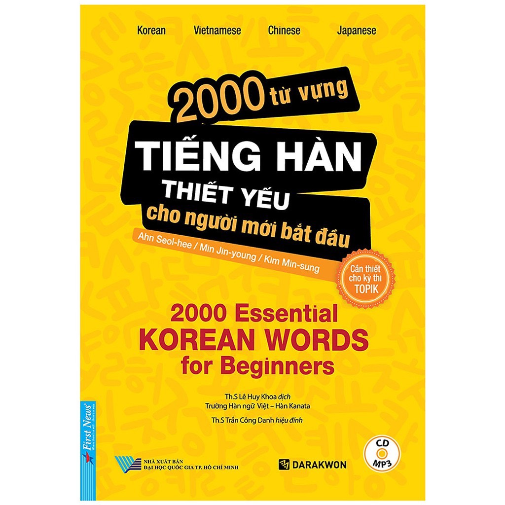 2000 từ vựng tiếng Hàn thiết yếu cho người mới bắt đầu