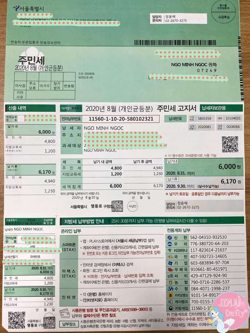 Thuế cư trú ở Hàn Quốc cần đóng là bao nhiêu?
