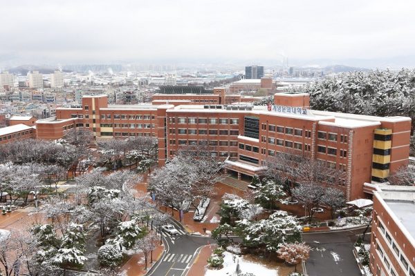 Khung cảnh tuyết rơi như cổ tích tại Đại học văn hóa Keimyung