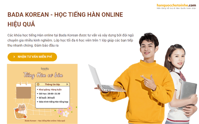 Bada Korea - Tiếng Hàn Online tại Long An