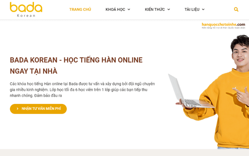 Trung tâm tiếng Hàn bada - học trực tuyến số 1 TP.HCM